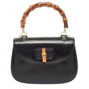 Pre-owned Leather handbags Gucci Vintage , Black , Dames