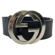 Pre-owned Canvas belts Gucci Vintage , Black , Dames