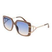 Bruine Dames Zonnebril Vierkante Verlooplens Guess , Brown , Dames