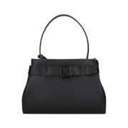 Zwarte handtas met gelakte details Armani Exchange , Black , Dames