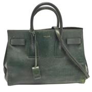 Pre-owned Leather totes Yves Saint Laurent Vintage , Green , Dames