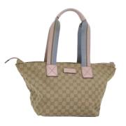 Pre-owned Canvas totes Gucci Vintage , Beige , Dames