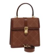 Pre-owned Leather handbags Gucci Vintage , Brown , Dames