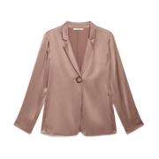 Elegante Cady Jacket met Speciale Knoop Maliparmi , Brown , Dames