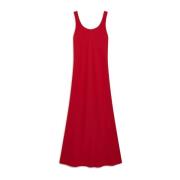 Sablè Crepe Ronde-Hals Jurk Maliparmi , Red , Dames