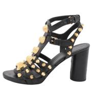 Pre-owned Leather sandals Balenciaga Vintage , Black , Dames