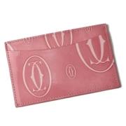 Pre-owned Leather wallets Cartier Vintage , Pink , Dames