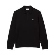 Zwarte Polo Shirt Klassieke Stijl Lacoste , Black , Heren