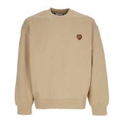 Hart Patch Sweatshirt Stoffig H Bruin Carhartt Wip , Beige , Heren