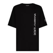 Verticaal Logo Zwart T-shirt Dolce & Gabbana , Black , Heren