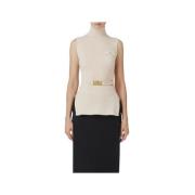 Ivory Sweater Chic Glamour Style Elisabetta Franchi , Beige , Dames