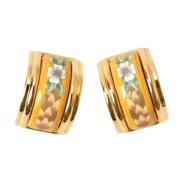 Pre-owned Metal earrings Hermès Vintage , Yellow , Dames