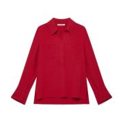 Elegante Crepe Shirt Maliparmi , Red , Dames