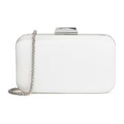 Elegante bruiloft clutch tas met zilveren elementen Kazar , White , Da...