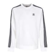 3-Stripes Crewneck Wit Sweatshirt Adidas , White , Heren