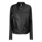 Leren Bikerjas Courrèges , Black , Dames