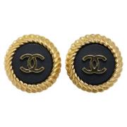 Pre-owned Plastic earrings Chanel Vintage , Yellow , Dames