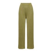 Vloeibare Lurex Broek Maliparmi , Green , Dames