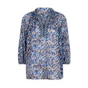 Mystery Print Blouse Esqualo , Blue , Dames