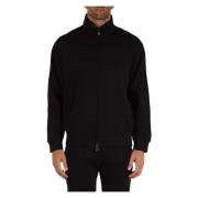 Katoen Zip Logo Sweatshirt Emporio Armani , Black , Heren