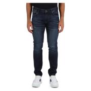 Slim Fit Jeans met Vijf Zakken Emporio Armani , Blue , Heren