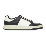 Geperforeerde Leren Sneakers in Zwart Wit Saint Laurent , White , Here...