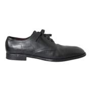 Zwarte Leren Derby Jurk Schoenen Dolce & Gabbana , Black , Heren