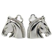 Pre-owned Metal earrings Hermès Vintage , Gray , Dames