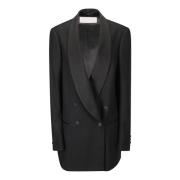 Elegante Tuxedo Jacket met Satijnen Revers Dries Van Noten , Black , D...