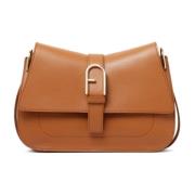 Brandy Leren Tote Tas Furla , Brown , Dames