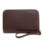 Pre-owned Leather clutches Louis Vuitton Vintage , Brown , Heren