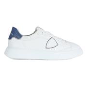 Leren Sneakers met Logo Patch Philippe Model , White , Heren