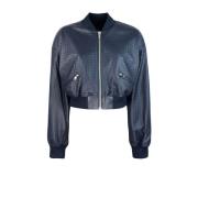 Blauwe Bomberjack met Ribdetails Rotate Birger Christensen , Blue , Da...