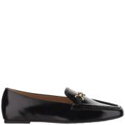 Leren Loafers Amandel Teen Rubber Zool Tod's , Black , Dames