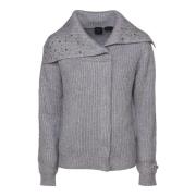 Asymmetrische Rits Sweater Melange Grijs Pinko , Gray , Dames