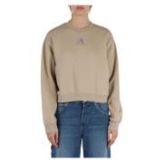 Katoen Logo Sweatshirt Replay , Beige , Dames