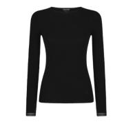 Luxe Zwarte Cashmere Crew Neck Trui Tom Ford , Black , Dames