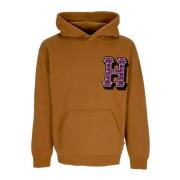 Fleece gevoerde hoodie met logopatch HUF , Brown , Heren