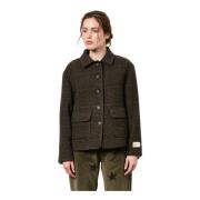 Marineblauwe Wollen Pea Coat Massimo Alba , Brown , Dames