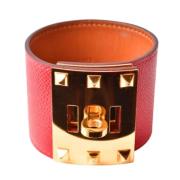 Pre-owned Leather bracelets Hermès Vintage , Red , Dames