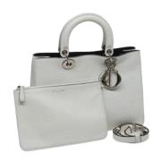 Pre-owned Leather handbags Dior Vintage , White , Dames