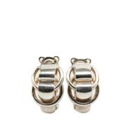 Pre-owned Metal earrings Hermès Vintage , Gray , Dames