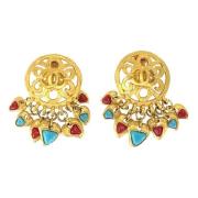 Pre-owned Metal earrings Chanel Vintage , Yellow , Dames