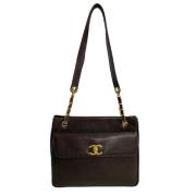 Pre-owned Leather chanel-bags Chanel Vintage , Brown , Dames