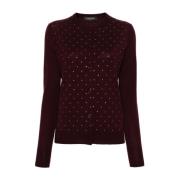 Stijlvolle Cardigan met Strass Fabiana Filippi , Red , Dames