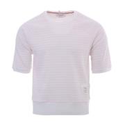 Gestreept Katoenen T-shirt met Logopatch Thom Browne , Pink , Heren