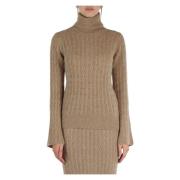 Alpaca Gevlochten Hoge Hals Trui Liu Jo , Beige , Dames