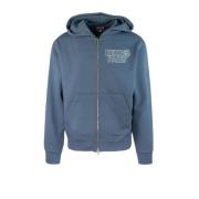 Blauwe Hoodie Constellation Geborduurde Rits Kenzo , Blue , Heren