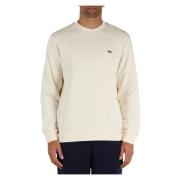 Klassieke Fit Crewneck Sweatshirt met Voorlogo Patch Lacoste , Beige ,...