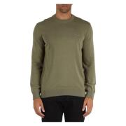 Regular Fit Katoenen Crewneck Sweater Lacoste , Green , Heren